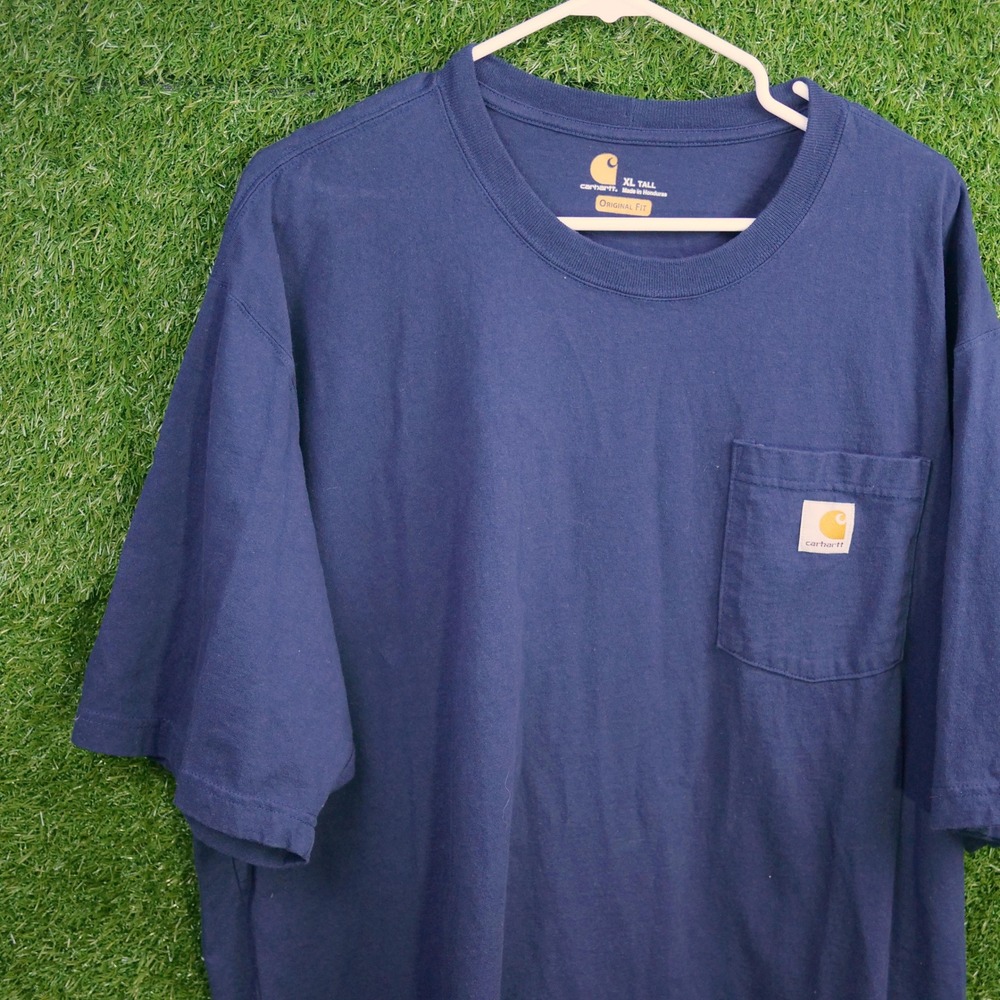Carhartt Pocket T-Shirt Navy Blue Original Fit - Mens Size XLT